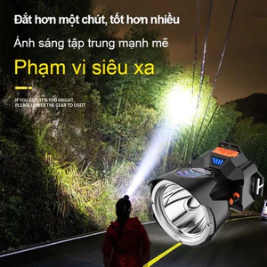 Đèn pha có ánh sáng mạnh,siêu sáng, thời gian sạc dài, pin lithium, đèn đội đầu ngoài trời mới để câu-2400mAh