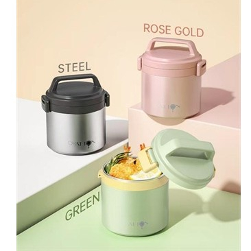 Cặp Lồng Hộp Cơm Giữ Nhiệt Inox 316 Cao Cấp, Giữ Nóng 24H, Chống Tràn OYATTON 1700ml O525