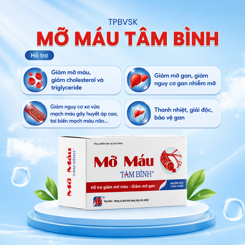 [Combo 5 tặng 1] Mỡ Máu Tâm Bình - Hỗ trợ giảm mỡ máu, giảm mỡ gan