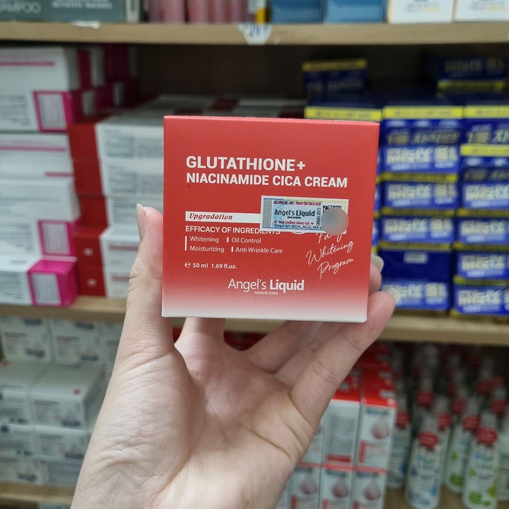 [HÀNG CTY] Kem Dưỡng Trắng , Dịu Da Angel's Liquid Glutathione + Niacinamide Cica Cream 50ml (màu đỏ)