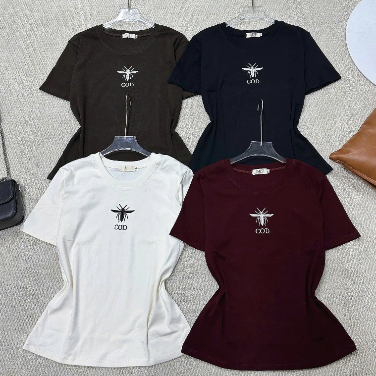 Áo Thun Nữ Tay Ngắn Thêu Ong Chất Borip Mềm Mại Tôn Dáng Big Size 55-90Kg AT9112 Diệu Trang Fashion