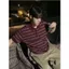 Áo Polo Len Dệt Kim Kẻ Sọc Ngang 𝐂𝐎𝐎𝐋𝐂𝐑𝐄𝐖 Ngắn Tay Form Rộng Unisex Phong Cách Thời Trang Hàn Quốc ALH11 APN114