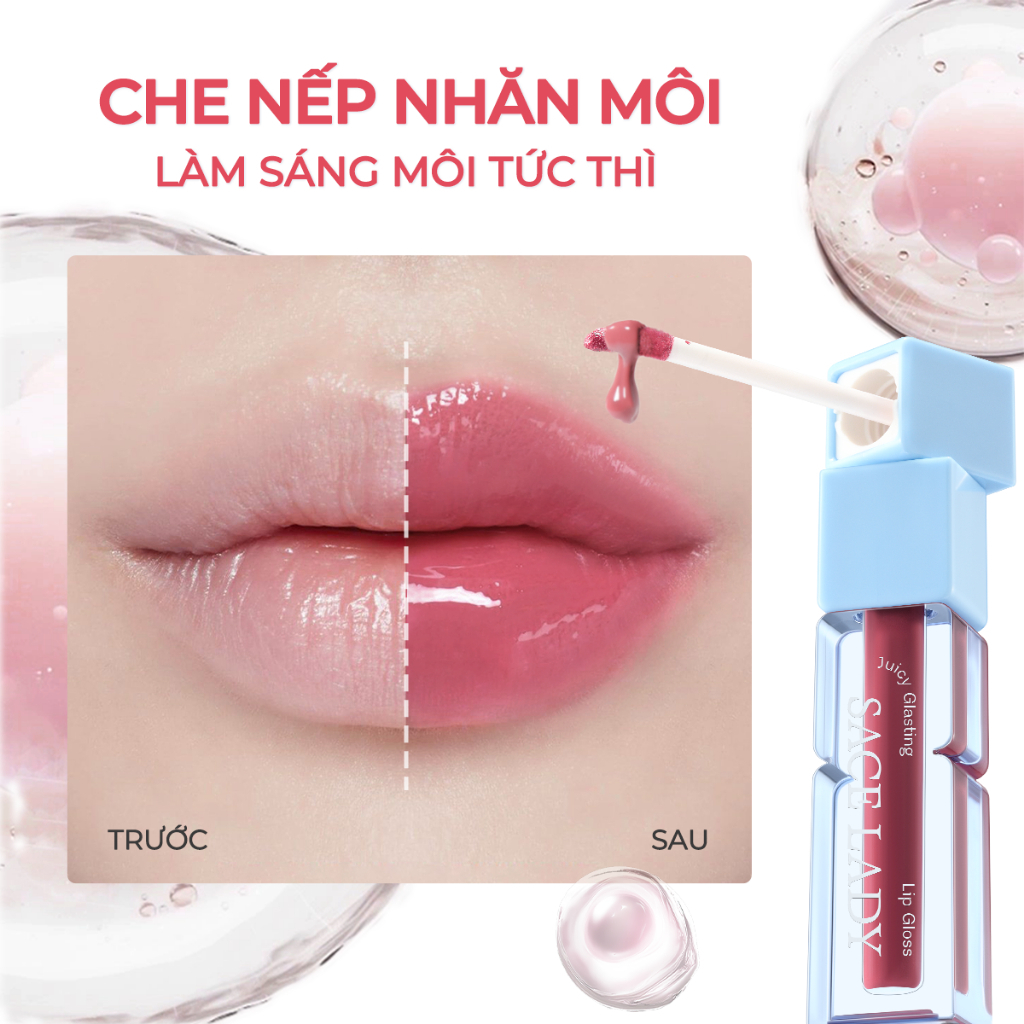 Son Tint Mọng Nước SACE LADY – Bóng Nhẹ Không Dính, Trang Điểm Tự Nhiên