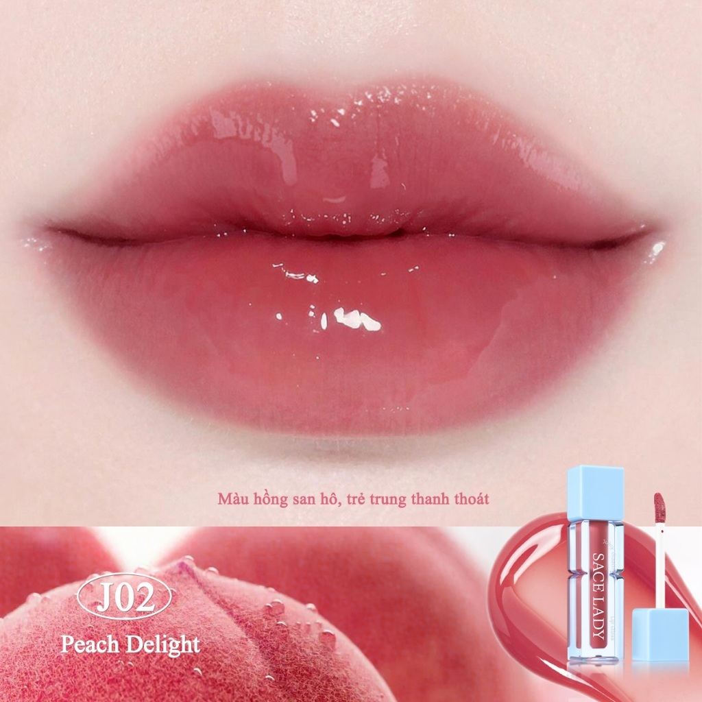Son Tint Mọng Nước SACE LADY – Bóng Nhẹ Không Dính, Trang Điểm Tự Nhiên