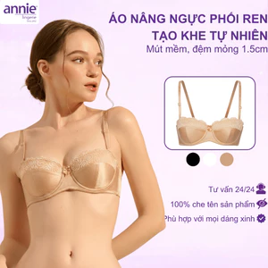 Áo Ngực Nửa Cúp Tạo Khe Tự Nhiên Quyến Rũ annie BRA8150, Áo Ngực Nữ Cao Cấp Phối Ren Có Chỗ Lắp Thêm Mút Ngực