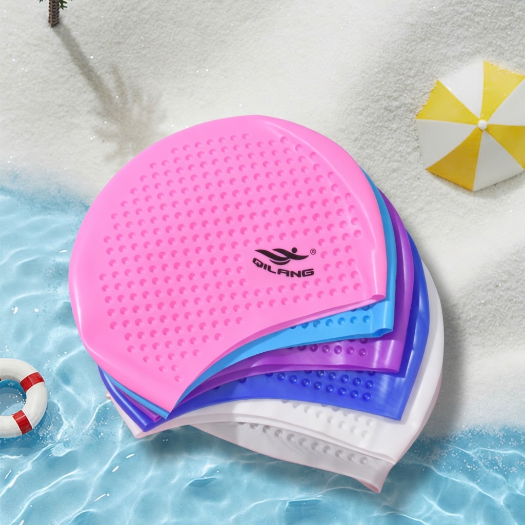 Mũ bơi người lớn chất liệu Silicone cao cấp ngăn nước che tai, chùm kín tóc dễ sử dụng