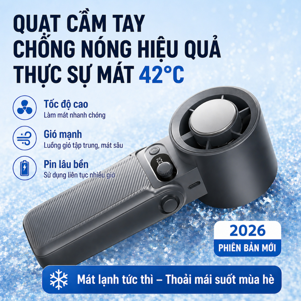 Quạt Mini Cầm Tay 3600mAh 199 Tốc Độ Gió Mini Quạt Di Động Có Dây Đeo, 199 Tốc Độ Gió, Gấp Gọn Tiện Lợi