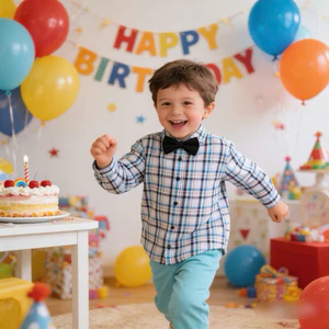 Set Bộ Bé Trai Kẻ Sọc Nơ Cổ C6697 Cotton Thô Mặc Đi Học Đi Tiệc Size 4Y (17-19kg)