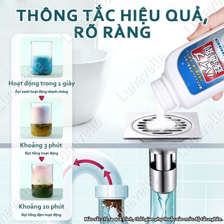 Bột thông cống Bột thông cống bồn cầu Hòa Tan Tóc, Dầu Mỡ, Giấy Chỉ Trong 5 Phút, Không Cần Dùng Pít-tông