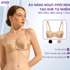 Áo Ngực Nữ Phối Ren Mịn Cao Cấp annie BRA8150 Quyến Rũ, Áo Lót Có Gọng Nâng Đẩy Tạo Khe Tròn Chống Há Quả