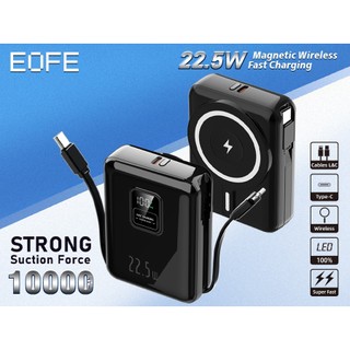 Pin Dự Phòng không dây EOFE G108 10000mAh Magnetic 15W, TypeC PD 20W và QC3.0 22.5W, Kèm 2 cáp sạc ra - Nhất Tín
