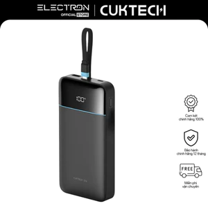 Pin Sạc Dự Phòng CUKTECH 25 SE 25000mAh 120W, Cáp Type-C Tích Hợp, Màn Hình Hiển Thị, Sạc Nhanh - LPB252N