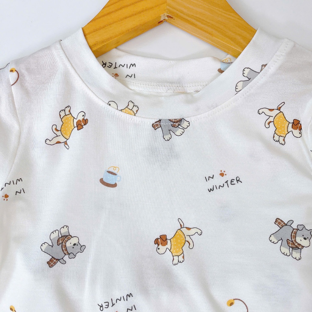Bộ đùi bé trai mỏng mát lạnh Lá Homewear TCL4, bộ cộc tay cho bé mặc hè hình xe khủng long