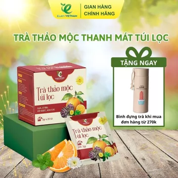 [HỘP LẺ] Trà Thảo Mộc Thanh Mát Elavi - Vị Trà Thơm Mát Dịu Nhẹ, Dễ Uống - Hộp 25 Túi Vị Atiso