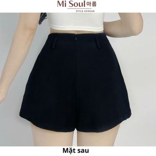 Quần Short Nữ Cạp Cao Dáng A Thiết Kế Đai Lưng BigSize, Quần Đùi Nữ Ống Rộng Lưng Cao MiSoul 411-470
