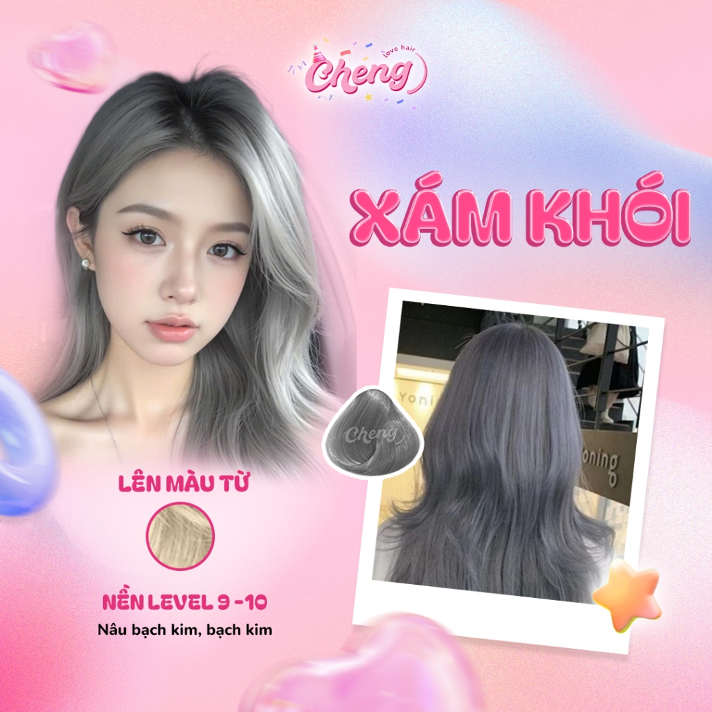 Thuốc Nhuộm Tóc Màu XÁM KHÓI | Chenglovehair, Chenglovehairs