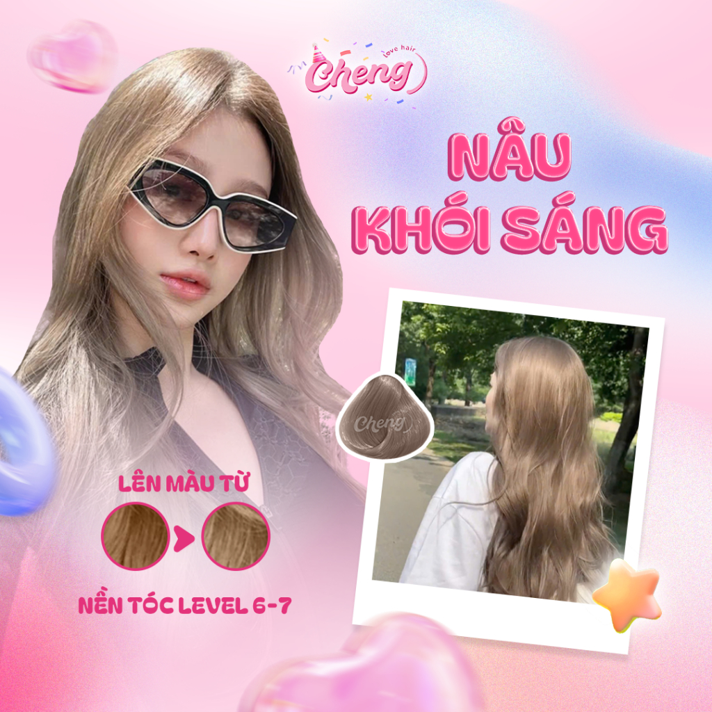 Thuốc Nhuộm Tóc Màu NÂU KHÓI SÁNG Không Tẩy| Chenglovehair, Chenglovehairs