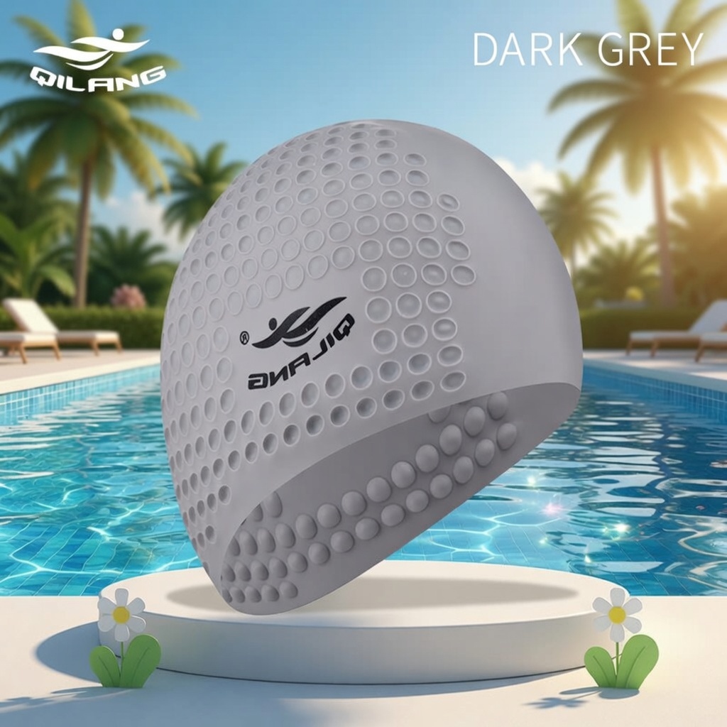 Mũ bơi người lớn chất liệu Silicone cao cấp ngăn nước che tai, chùm kín tóc dễ sử dụng
