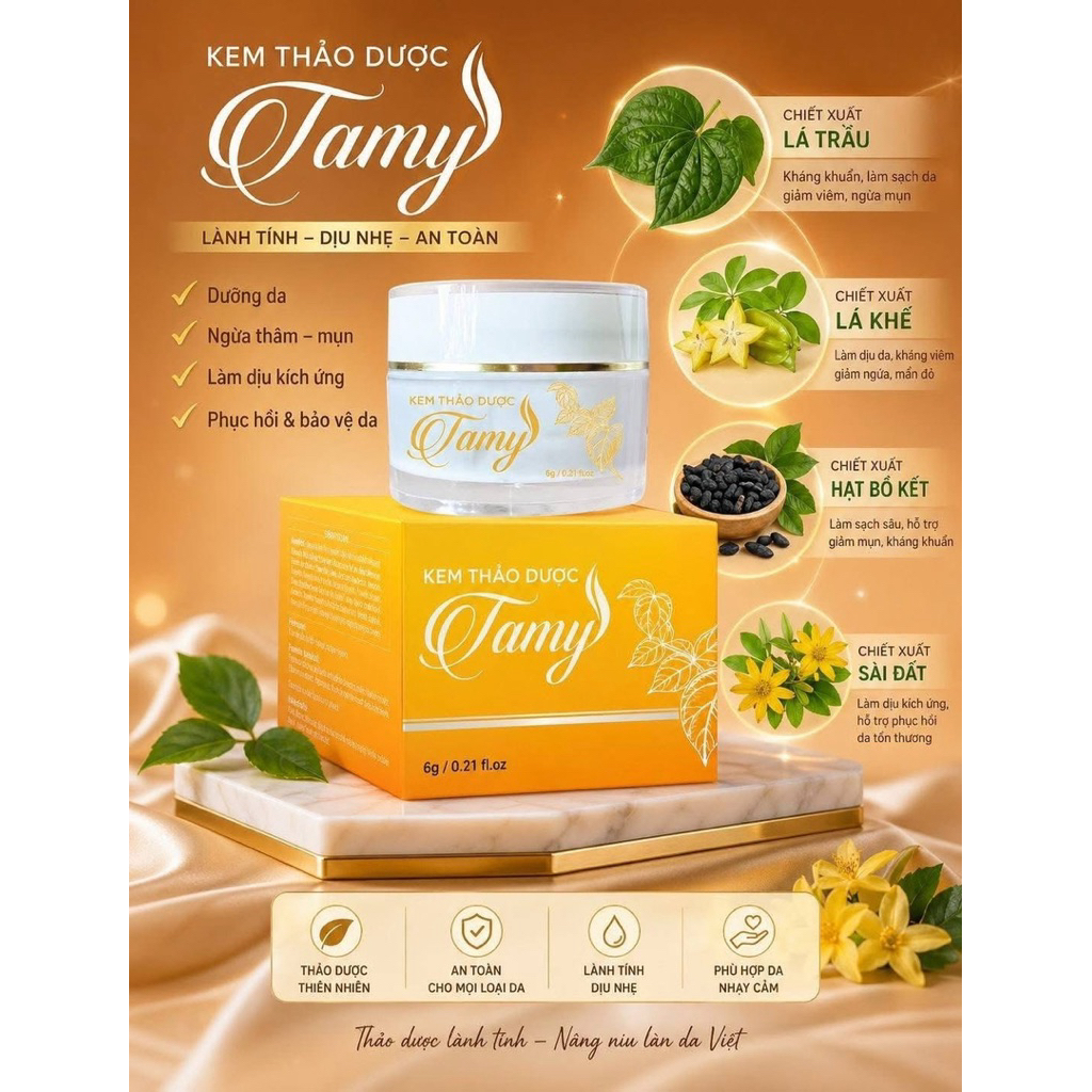 Kem thảo dược tinh chất lá trầu không Tamy 6gram