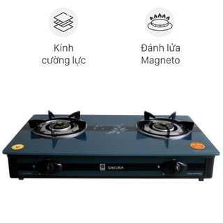 Bếp ga đôi Sakura SA-690GH Trưng bày Mới 98%,Tiết kiệm gas.Đầu đốt bằng đồng thau .Bảo hành 12 tháng