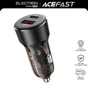 Tẩu sạc ô tô ACEFAST B12 công suất 60W có 2 cổng USB-A và Type-C sạc nhanh cho điện thoại