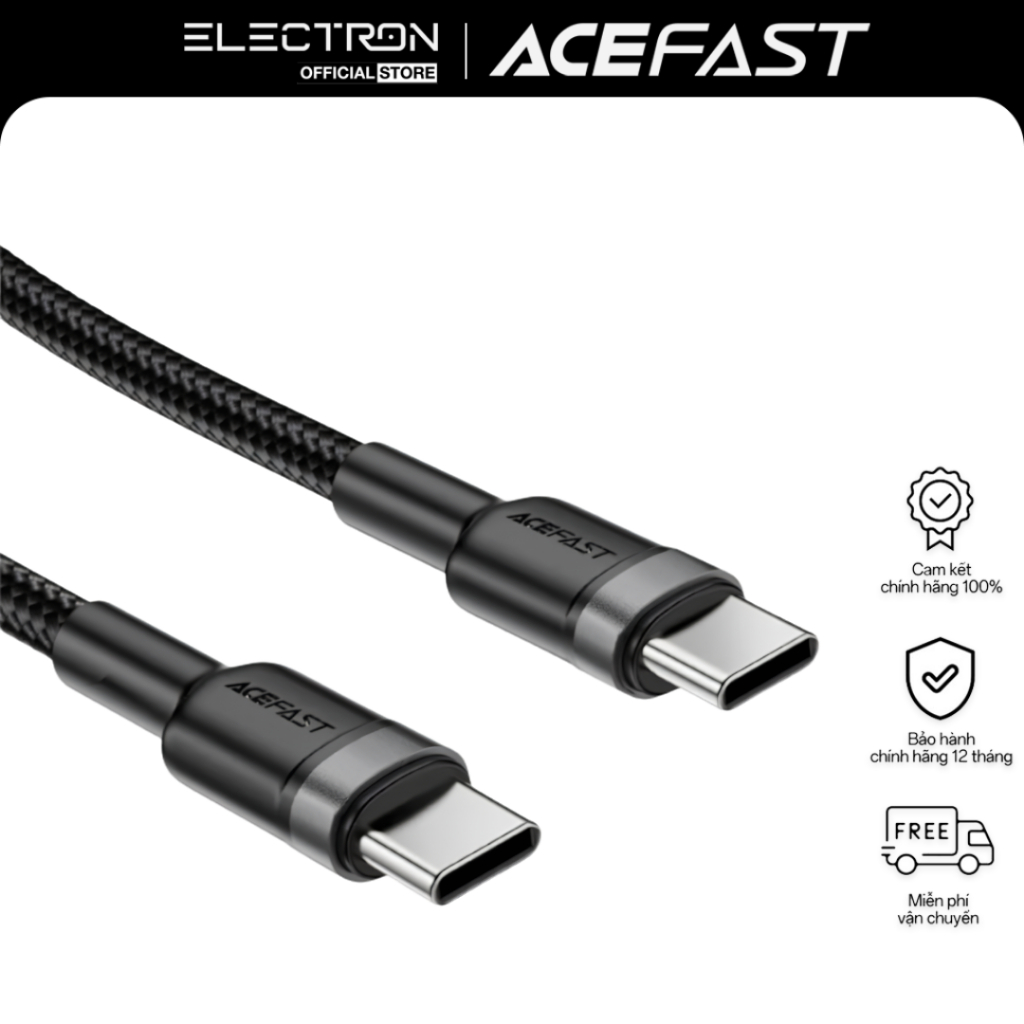 Cáp Sạc Nhanh & Truyền Dữ Liệu ACEFAST C22-03, USB-C to USB-C, 60W