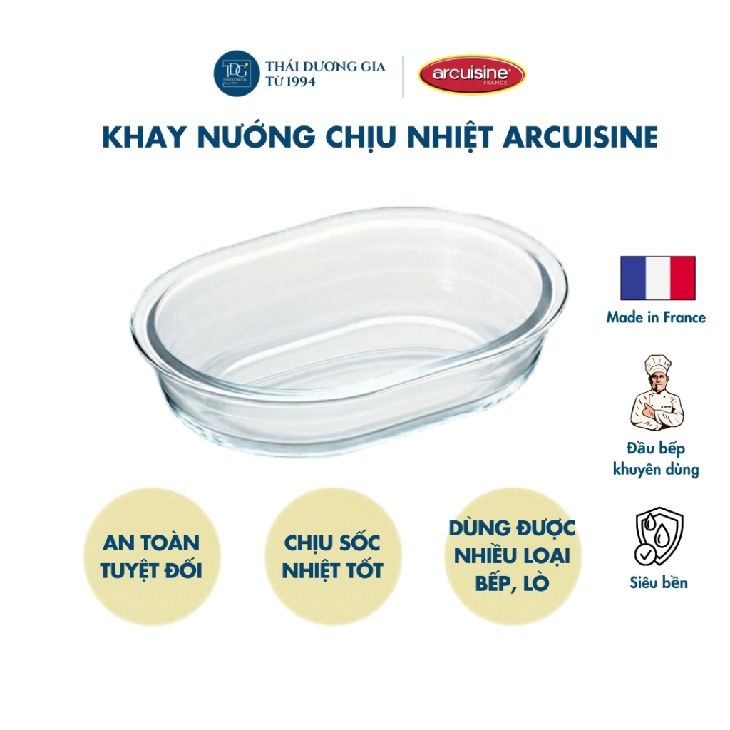 Khay nướng nồi chiên không dầu thủy tinh cao cấp chịu nhiệt Pháp Arcuisine các loại | Thái Dương Gia