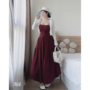 Đầm Maxi 2S Nhún Ngực Đan Dây Váy Maxi Đi Biển Dáng Tiểu Thư Nhẹ Nhàng