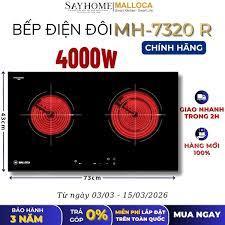 Bếp hồng ngoại đôi âm Malloca MH-7320R 4000W chính hãng 100% trưng bày mới 99% Bảo hành 12tháng