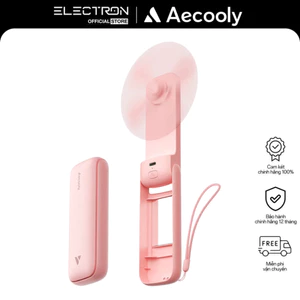 Quạt Cầm Tay AECOOLY Pocket 01 Có Gương (3500rpm, 3 Speed Settings, Foldable & Compact, 17H, 2000mAh,55 dB Low Noise)