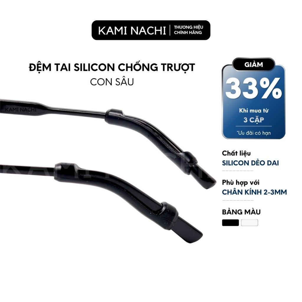 Miếng đệm làm êm tai cho kính bằng silicon siêu bền hình con sâu KAMI NACHI