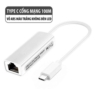 Cáp Chuyển USB Type C Sang LAN RJ45 100Mbps - Bộ Chuyển Đổi Mạng Cho Laptop, Điện Thoại Android
