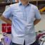 ApaceManson - Áo sơ mi ngắn tay có túi trước caro COTTON 98% cho Nam Menswear MÀU TRẮNG OXFORD