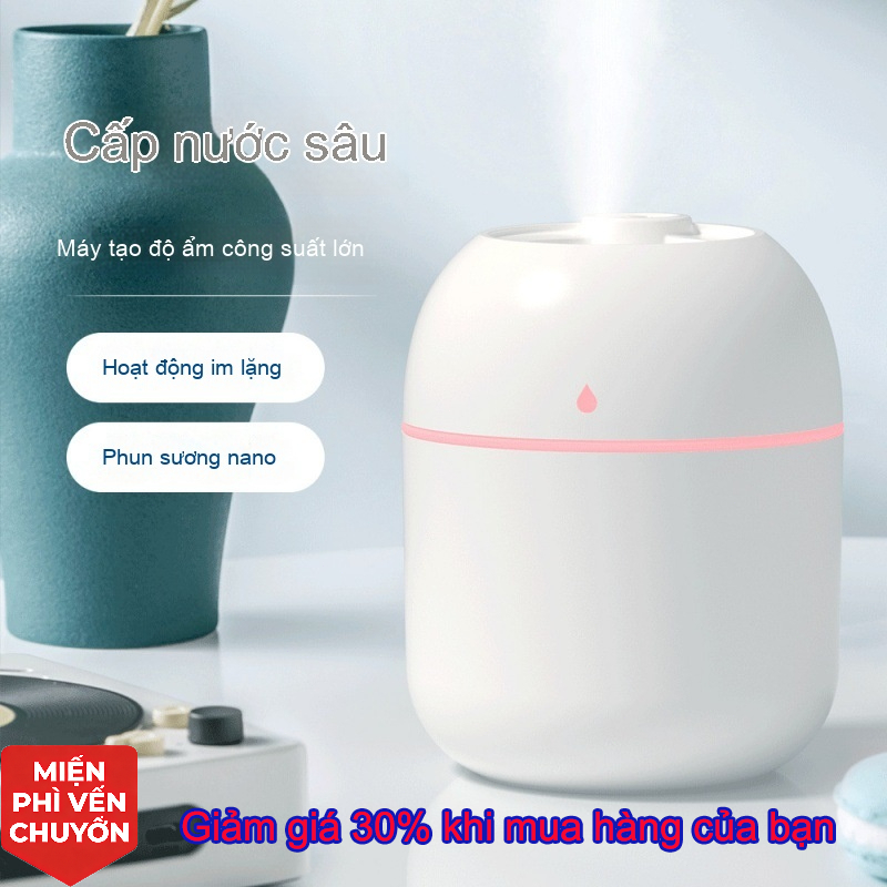 Máy Xông Tinh Dầu Máy Tạo Độ Ẩm Phun Sương Mini Hình Giọt Nước USB Đèn Nền Đa Sắc Êm Ái Hỗ Trợ Sỉ