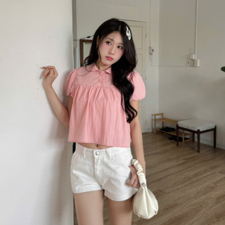 NAVIE - Áo babydoll NINA cổ bèo tay phồng thời trang nữ