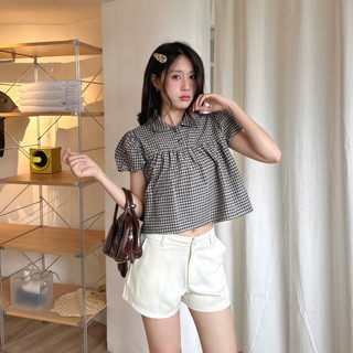 NAVIE - Áo babydoll NINA cổ bèo tay phồng thời trang nữ