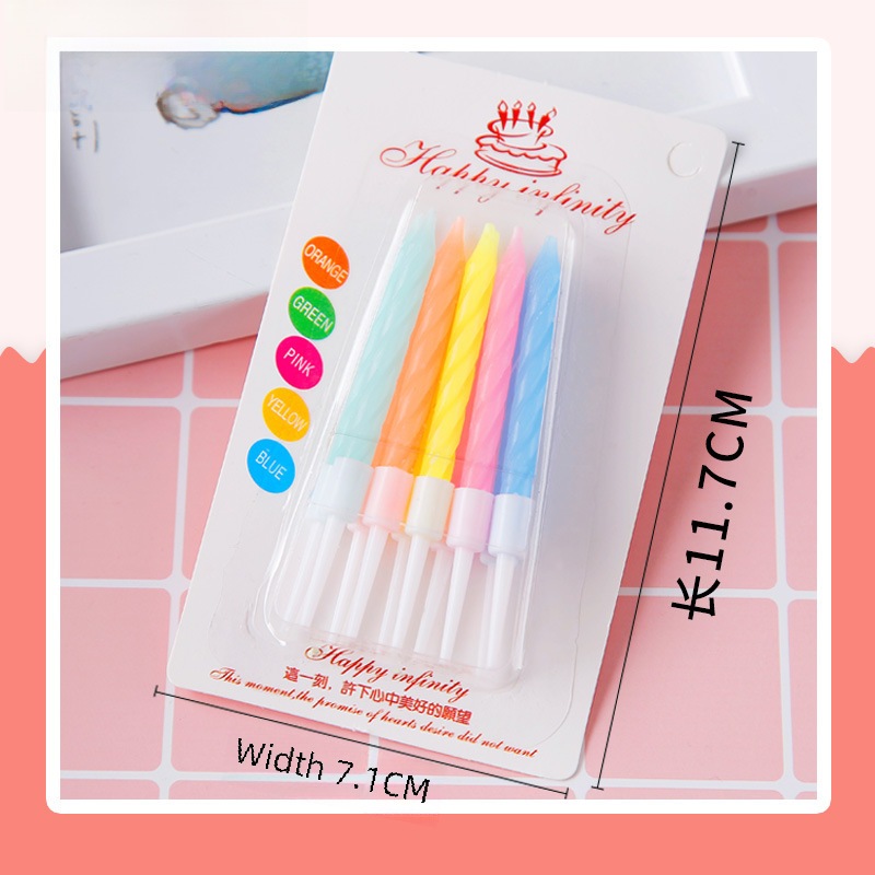 Combo 10 VỈ NẾN NGẮN sắc màu trang trí bánh sinh nhật, nến sinh nhật trang trí bán kem DUHA 043