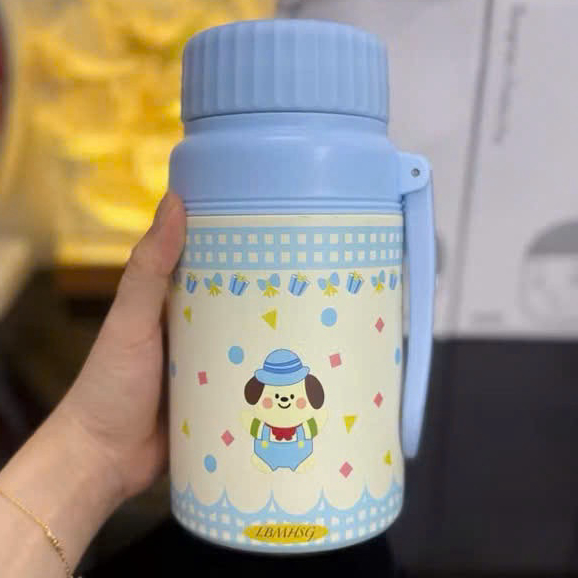 Bình Giữ Nhiệt Lucky Cat 1000ml inox316 Có Lõi Lọc Trà, Quai Sách Tiện Lợi Họa Tiết dễ thương 06 ntt95