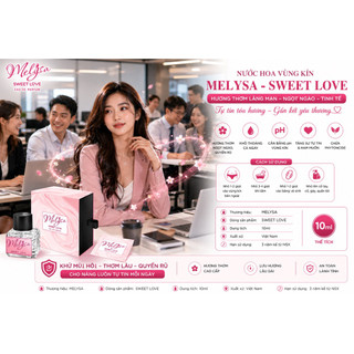 Nước Hoa Vùng Kín Melysa Sweet Love 10ml – Hương Thơm Ngọt Ngào, Khử Mùi, Tự Tin Quyến Rũ