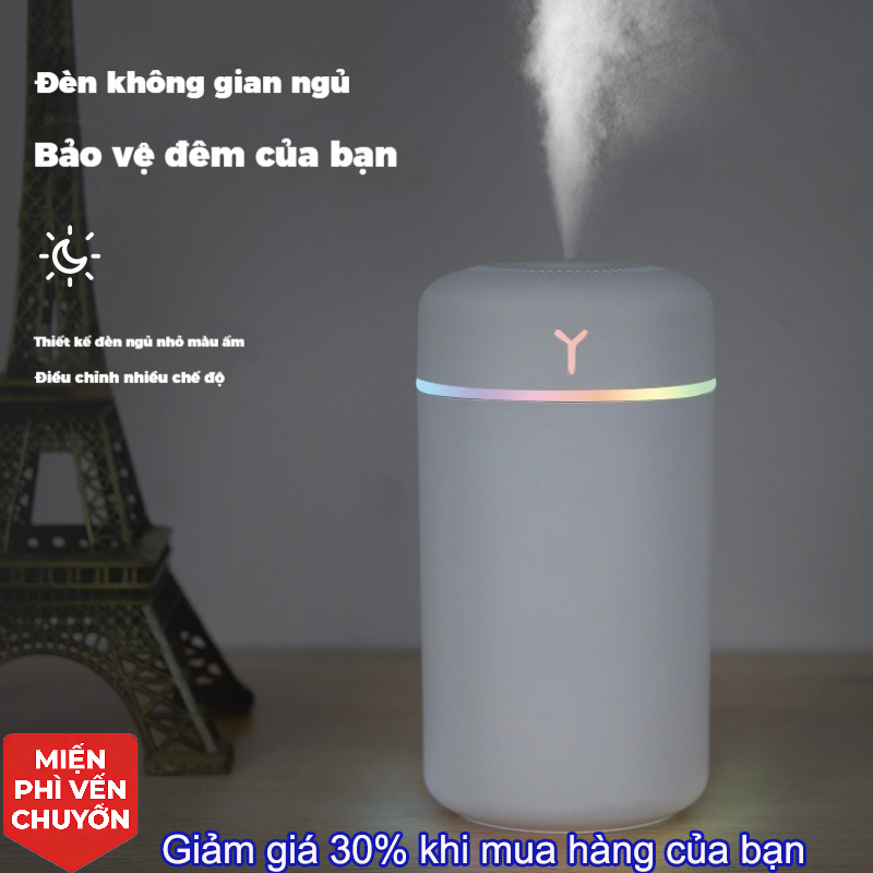 Máy Xông Tinh Dầu Máy Tạo Độ Ẩm Máy Khuếch Tán Tinh Dầu Phun Sương Mini Xe Hơi Gia Dụng Đèn LED Yên Tĩnh