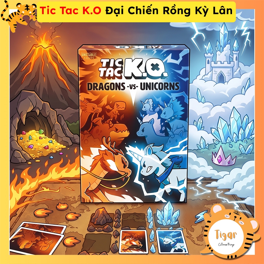 Boardgame Tic Tac KO: Dragons vs Unicorns Card Games