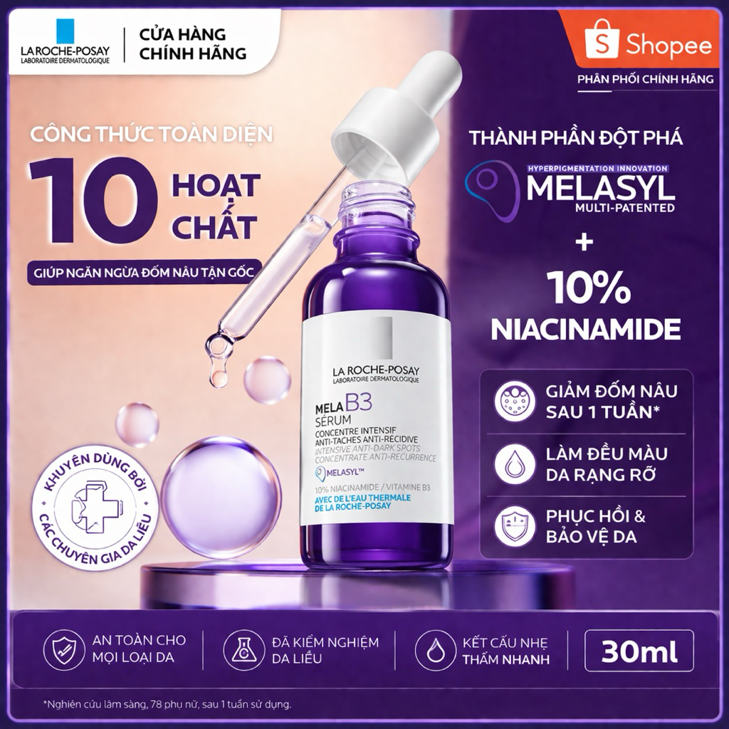 Serum La Roche Posay Mela B3 Giảm Thâm Nám Dưỡng Sáng Da 30ml
