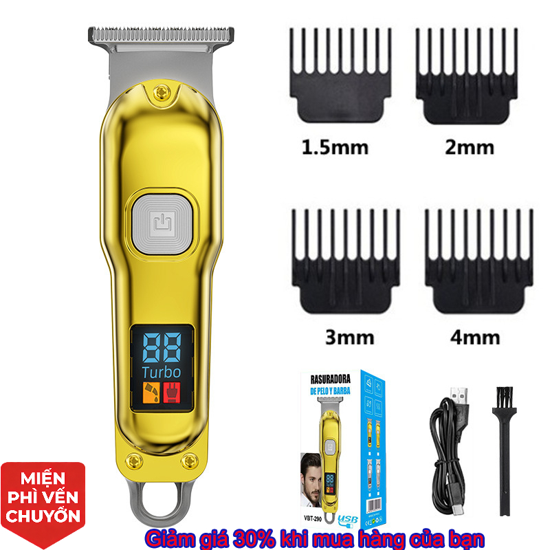 Máy cắt tóc chuyên nghiệp | Màn hình hiển thị pin | Sạc Type-C | Dùng cho gia đình và tiệm tóc | Hỗ trợ bán buôn