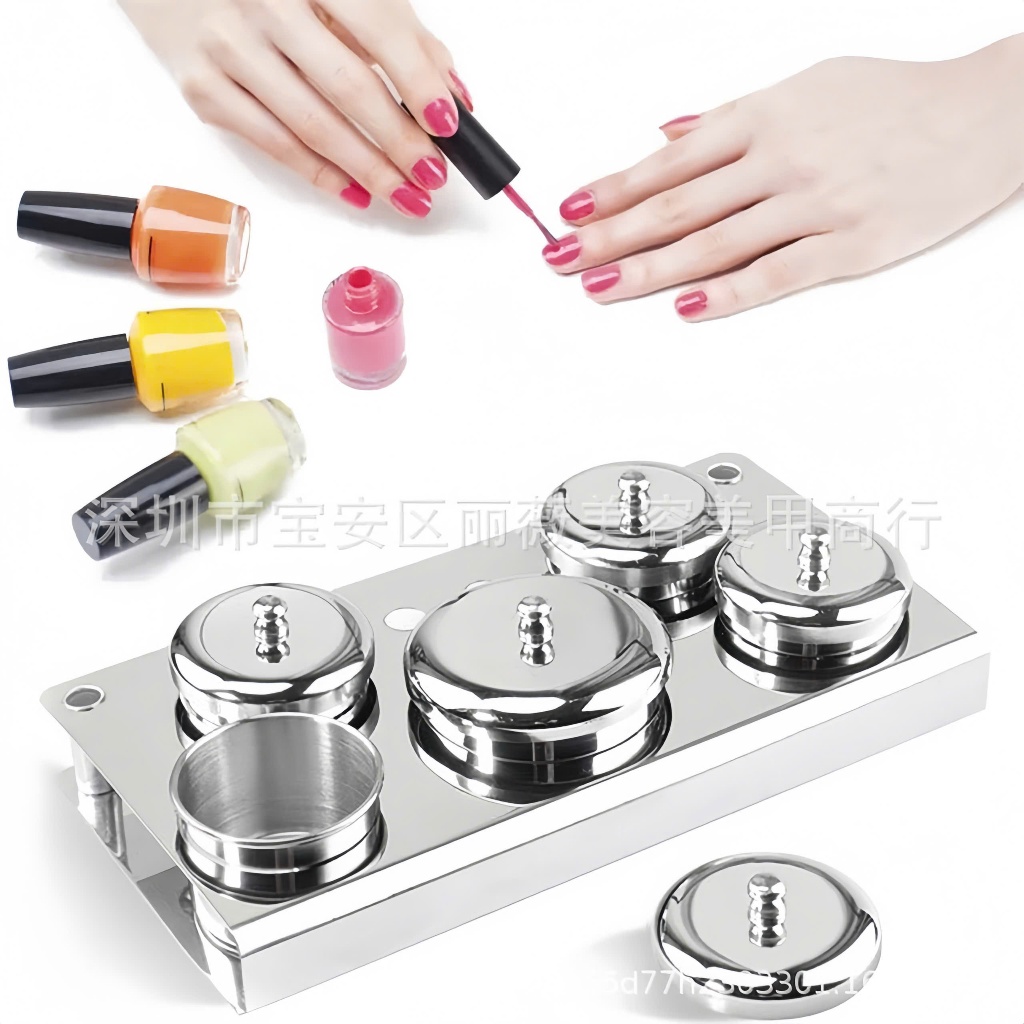 [GIÁ TỐT] Bộ 5 nồi inox đựng lưu huỳnh và bột tiện lợi chuyên dụng làm nail