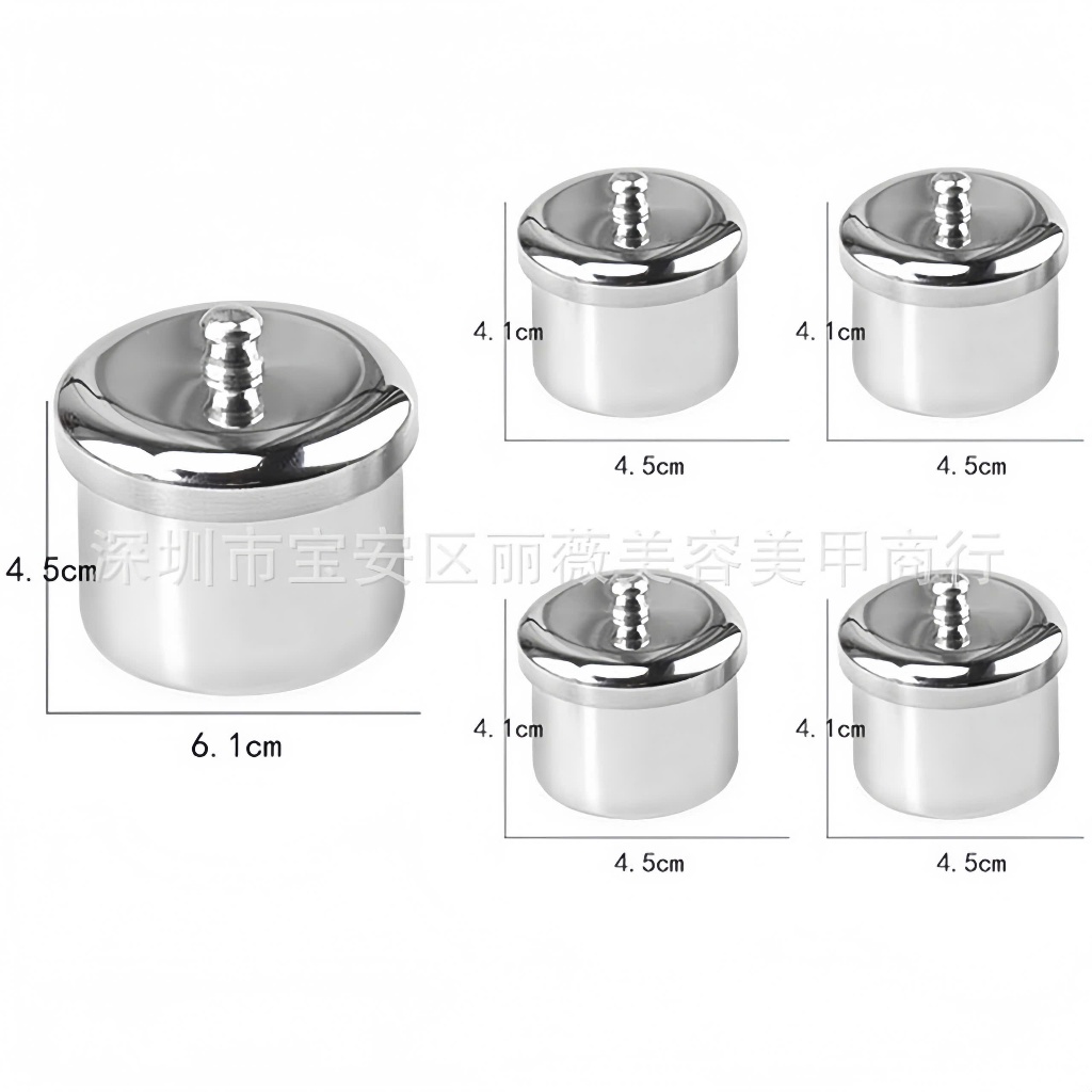 [GIÁ TỐT] Bộ 5 nồi inox đựng lưu huỳnh và bột tiện lợi chuyên dụng làm nail