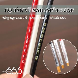 Cọ Bản Vuông Đầu Vẽ Nail Mỹ Thuật Chuẩn USA – Cọ Gel Bản Dẹp, Tán Gel Mịn, Vẽ French & Ombre Cọ Vẽ Mỹ Thuật Nail666