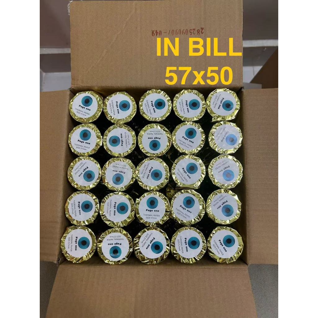 Giấy in nhiệt 57x50mm  In rõ nét | Không kẹt giấy | Đủ mét |Giấy in hóa đơn POS cho nhà hàng, cà phê, siêu thị, tạp hoá