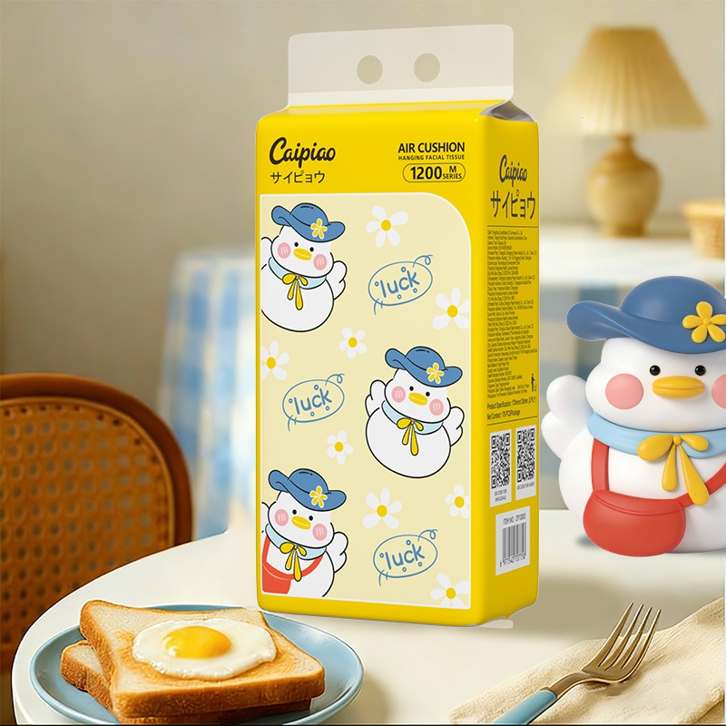Khăn Giấy Treo Tường Caipiao 1200 Tờ/Bịch | Combo 5 Bịch Giấy Rút 4 Lớp Siêu Dai, Mềm Mịn, Dùng Ướt Không Rách