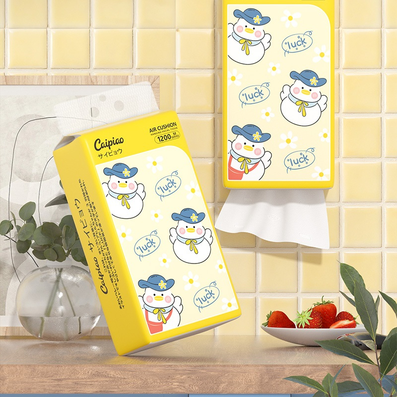 Khăn Giấy Treo Tường Caipiao 1200 Tờ/Bịch | Combo 5 Bịch Giấy Rút 4 Lớp Siêu Dai, Mềm Mịn, Dùng Ướt Không Rách