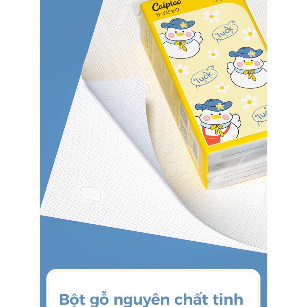 Khăn Giấy Treo Tường Caipiao 1200 Tờ/Bịch | Combo 5 Bịch Giấy Rút 4 Lớp Siêu Dai, Mềm Mịn, Dùng Ướt Không Rách
